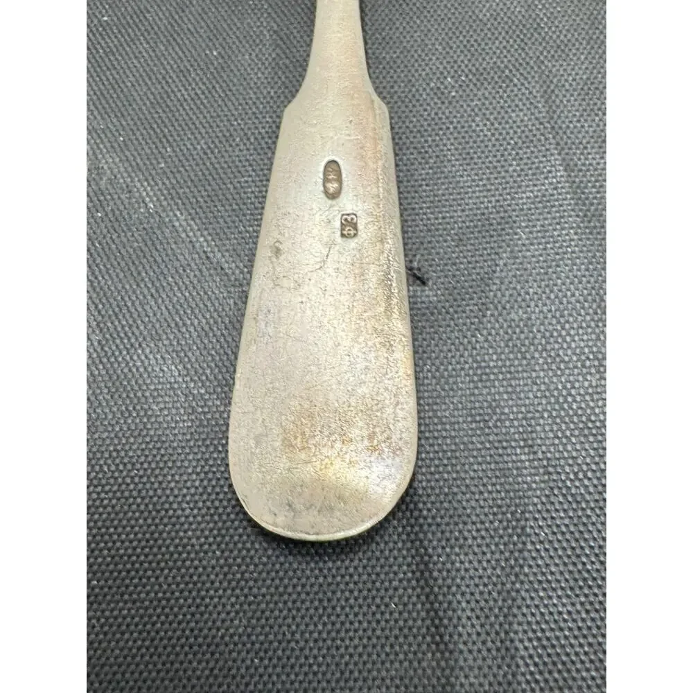 Pair Antique Russian Solid Silver Fiddle Spoons Fedor Zinoviev 1908-1917 84